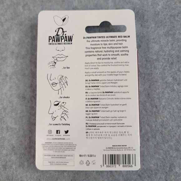 Dr. Paw Paw Tinted Multipurpose Soothing Ultimate Red Balm for Lips & Cheeks - Picture 2 of 4